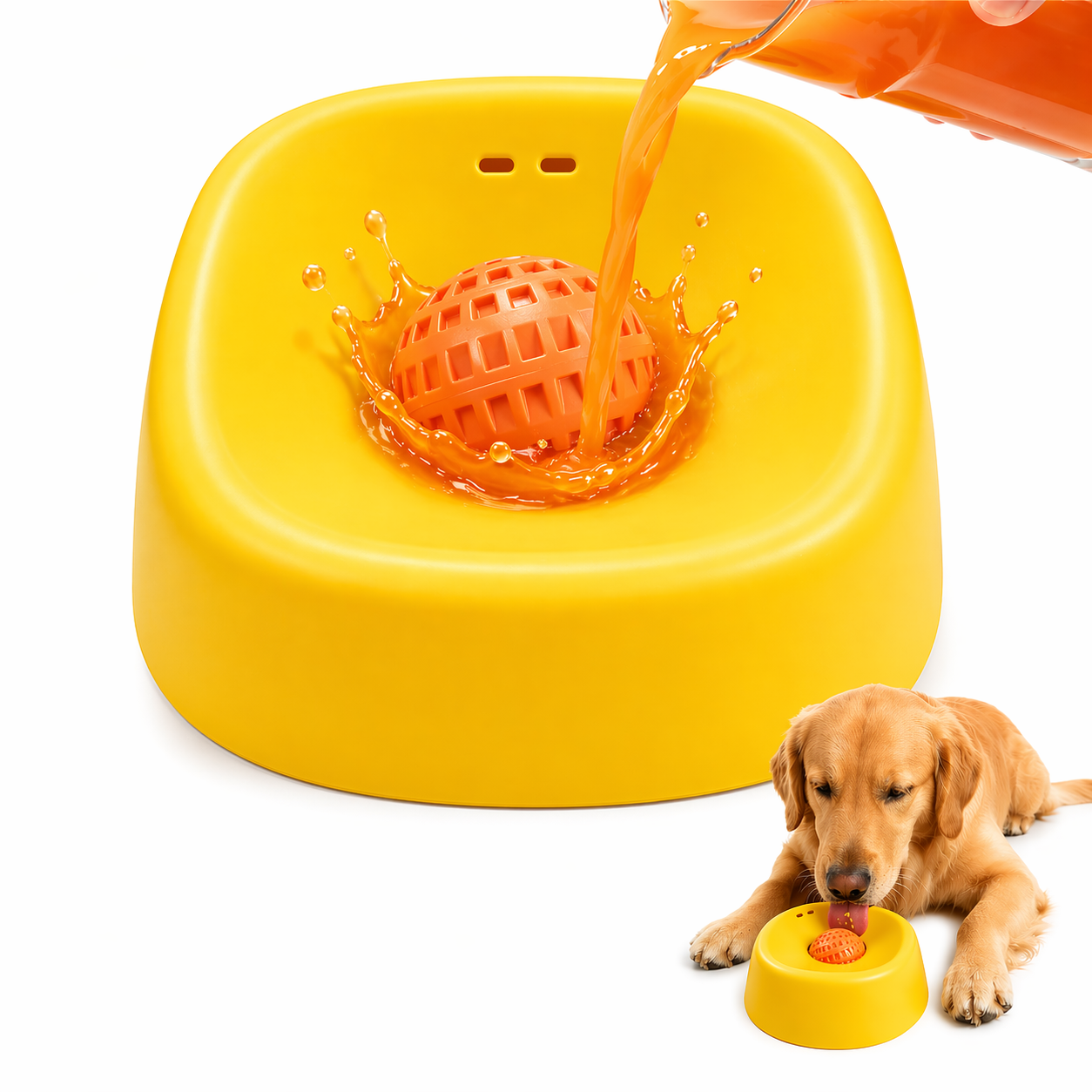 🔥Slow Feeder Dog Bowl with Rolling Ball-Suitable for large, medium, and small dogs.🐕‍🦺