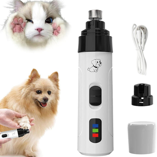 Creawel®Pet Nail Grinder, USB Rechargeable Cat & Dog Dust-Free Nail Trimmer with LED Quick Sensor, High-Power Adjustable Speed, New M1